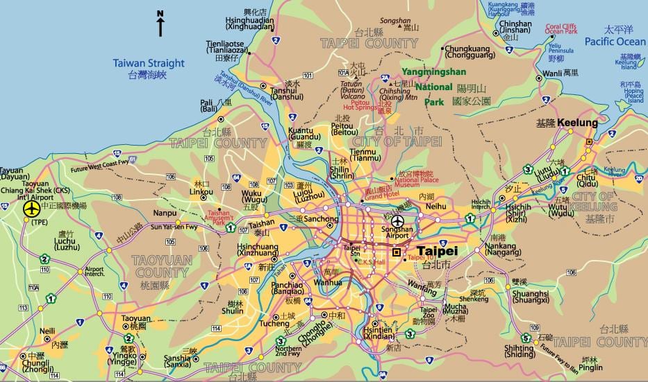 Taipei centrala karta