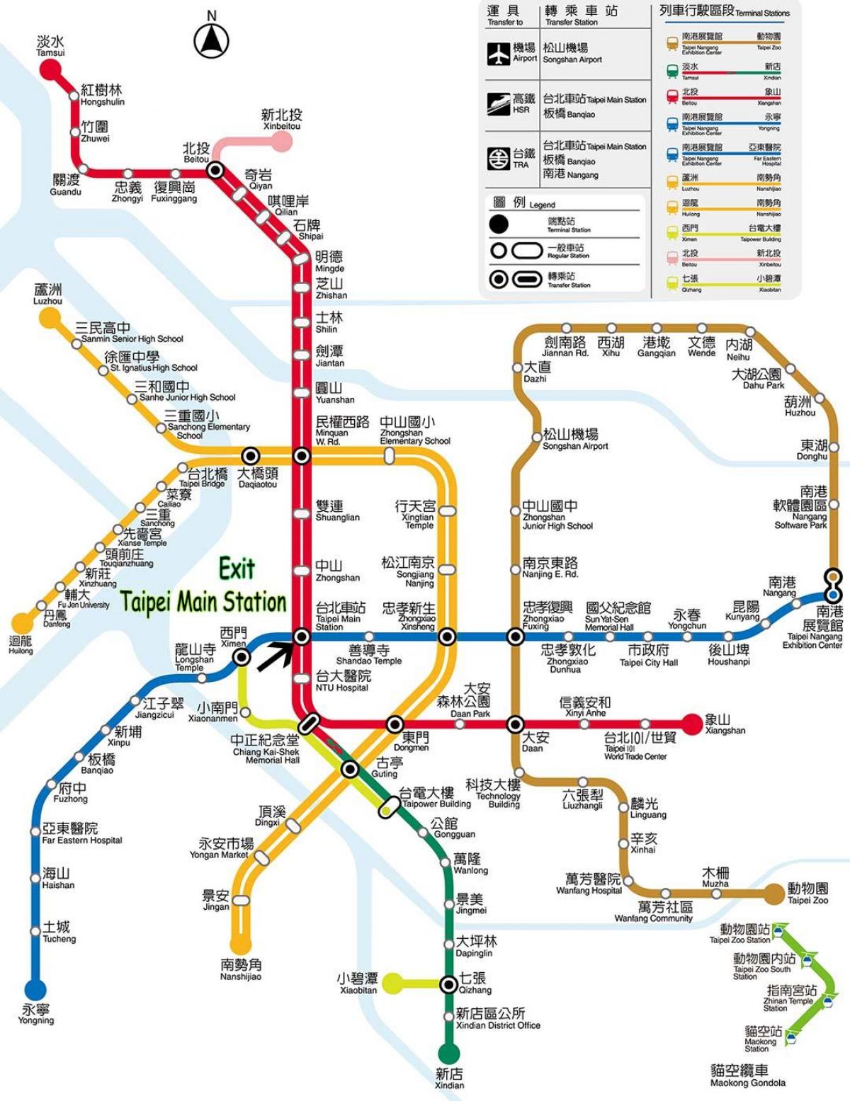 karta över Taipei busstationen