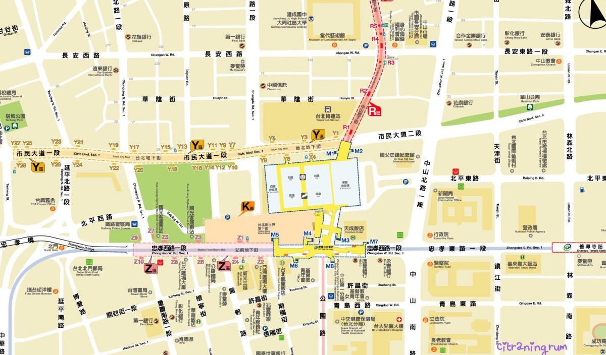 karta över Taipei city mall