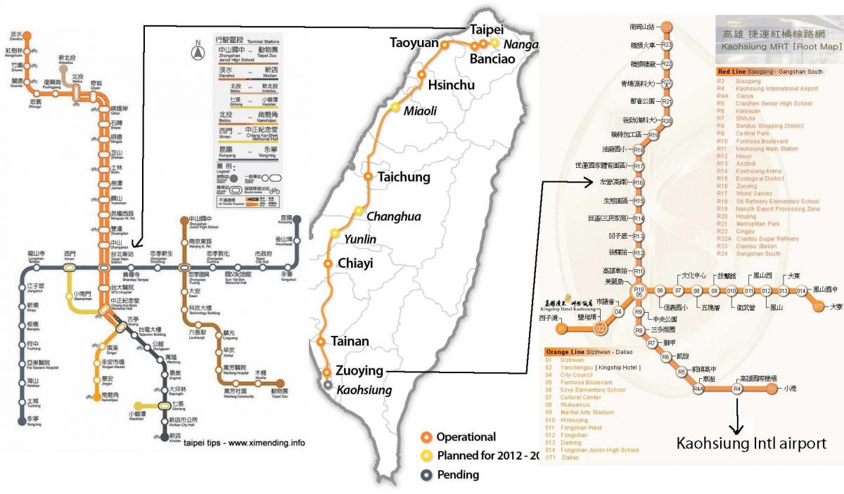 karta över Taipei high speed rail station