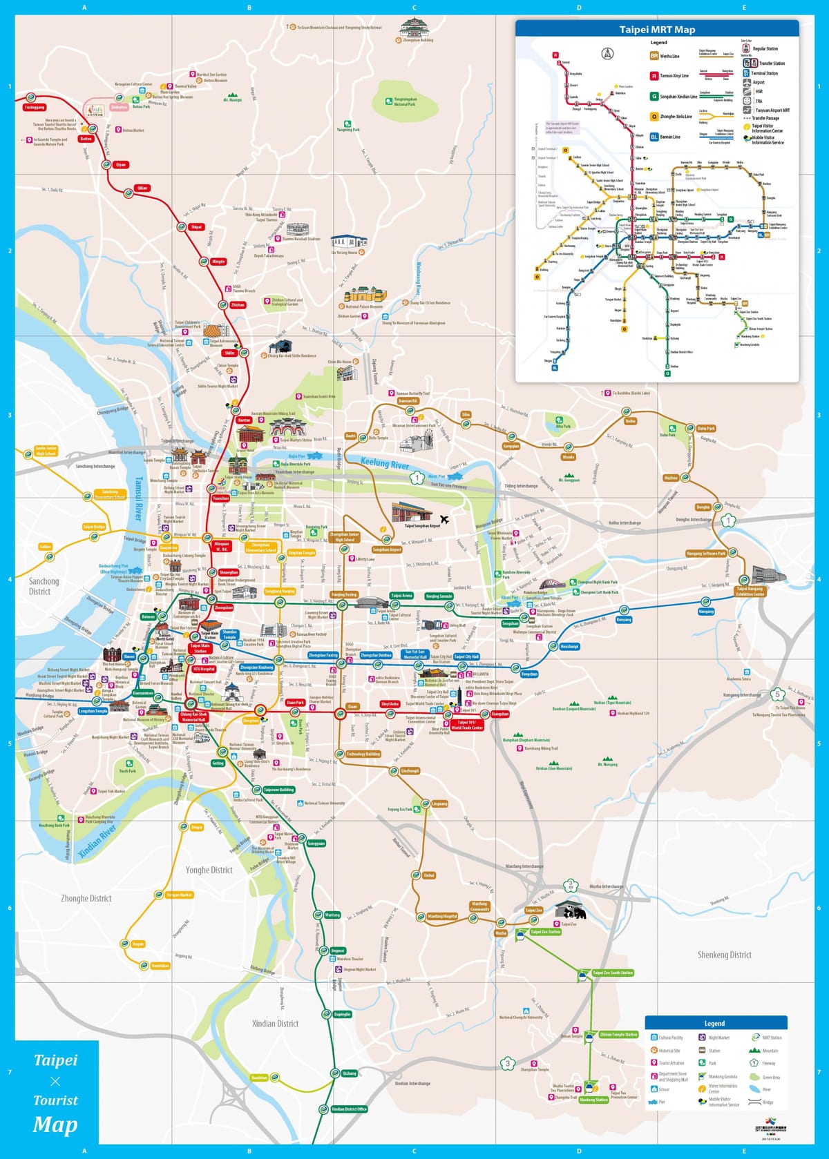 Taipei turistattraktioner karta