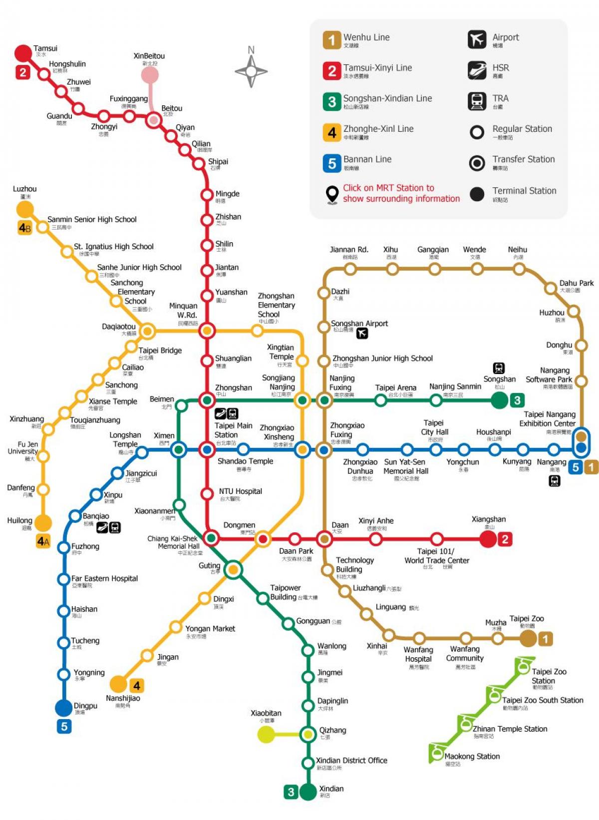 Taipeis järnvägsstation karta