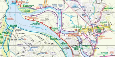 Karta över Taipei cykelväg